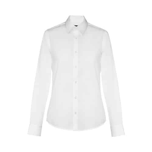 THC PARIS WOMEN WH. Chemise en popeline à manches longues pour femmes. Couleur blanche