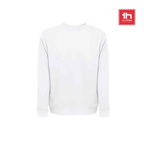 THC COLOMBO WH. Sweat-shirt (unisexe) en éponge italienne sans carte. Couleur blanche