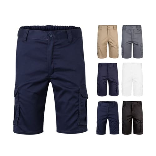 VL HEBE. Bermuda stretch, multipoches (240g/m²), en coton (46%), EME (38%) et polyester (16%)