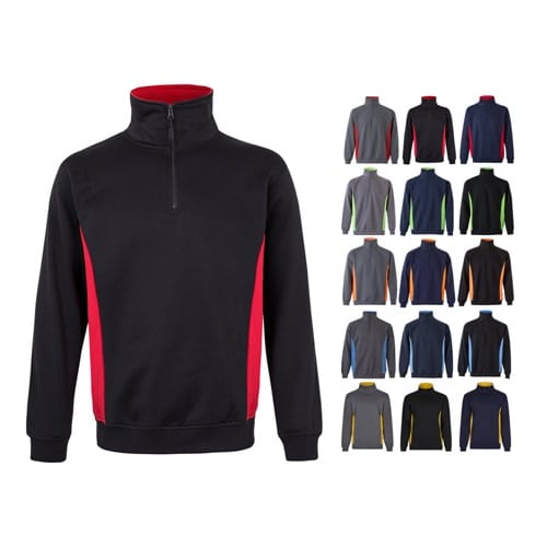 VL SVAROG. Sweat bicolore en éponge (260g/m²), en polyester (65%) et coton (35%)