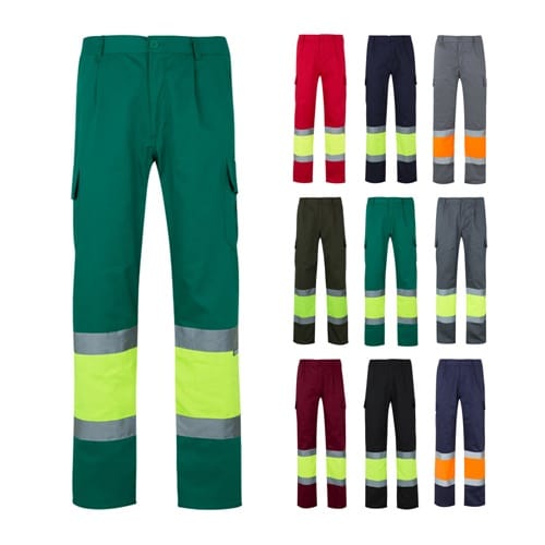 VL POSEIDON. Pantalon bicolore en sergé multipoches (210g/m²), en coton (20%) et polyester (80%)