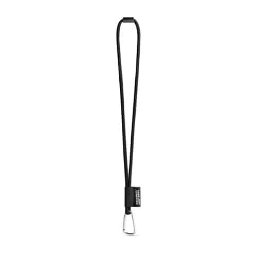 SET Lanière Tube Long (Ø 7 mm) avec mousqueton en forme de D de 55 mm et fermoir de sécurité Ø 7 mm