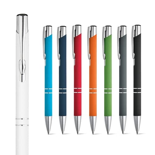 BETA SOFT. Stylo en aluminium avec finition en caoutchouc