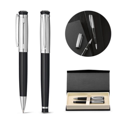 ORLANDO. Set de stylo et de roller en métal avec clip