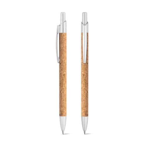 NATURA. Stylo en liège et aluminium recyclé (100 % rAL) avec clip