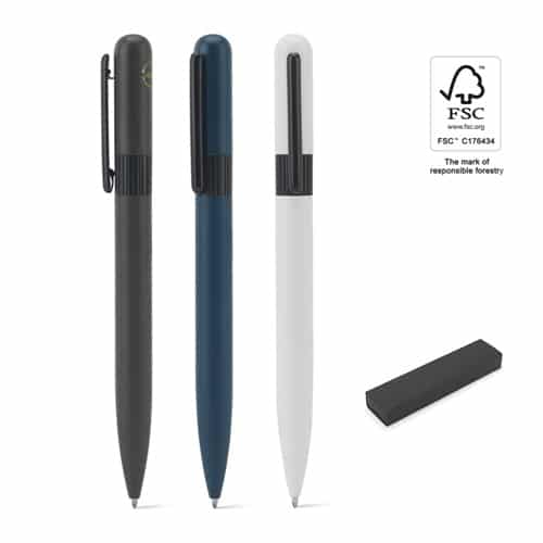 ELSIE ROUND. Stylo à bille en métal (60% recyclé) avec design arrondi