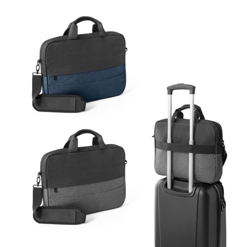 GENOA. Sacoche matelassée pour ordinateur portable 15&Prime; en polyester recyclé haute densité 600D