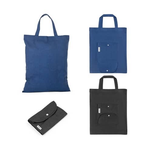 SIENA. Sac pliable en coton (50%), coton recyclé (30%) et polyester (20% rPET) (140 g/m²)
