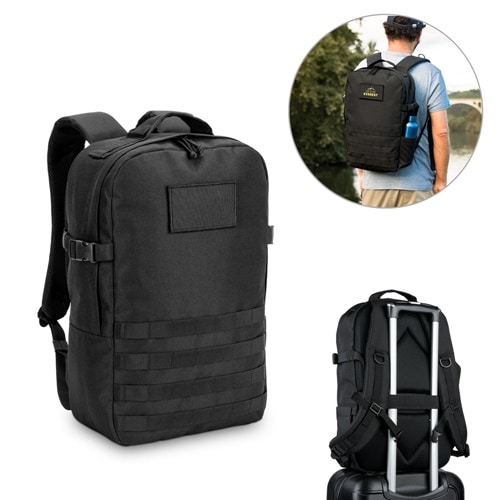 EDINBURGH BPACK. Sac à dos de style militaire en 600D, polyester recyclé haute densité et doublure en polyester recyclé 210D, 17&rsquo;3&prime;