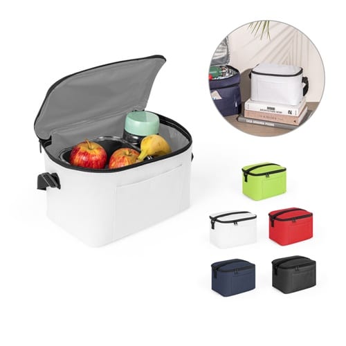 CANCUN. Sac thermique en polyester recyclé 600D avec sangle réglable 7 L