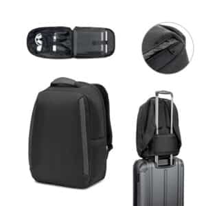 YANGON BPACK. Sac à dos antivol, en twill avec revêtement hydrofuge et polyester recyclé haute densité 600D, pour ordinateur portable de 17. 3"