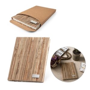 NERUDA. Bloc-notes A5 avec couverture rigide en fibre de paille naturelle