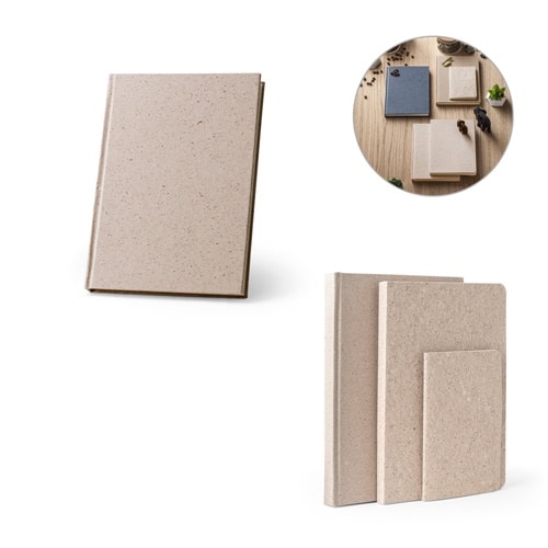 TEAPAD RIGID. Bloc-notes A5 avec couverture rigide fabriquée à partir de déchets de feuilles de thé (65%)