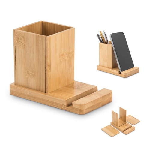 ERWIN. Set de bureau avec support pour téléphone portable et gobelet