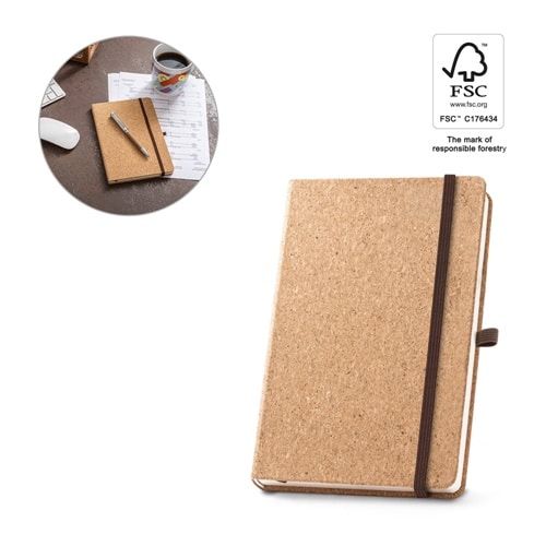 HAWKINS A5. Carnet de notes A5 en liège avec pages blanches