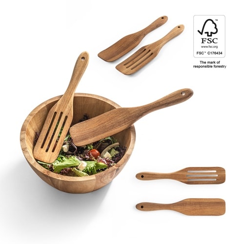 BATALI. Set de deux couverts en bois d&rsquo;acacia