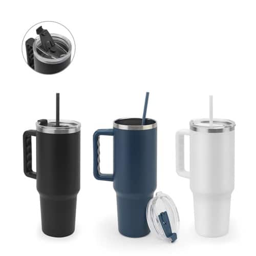 JOYNER XL. Grand gobelet de voyage en acier inoxydable (91% recyclé) avec double paroi isolée sous vide et finition mate 1300 mL