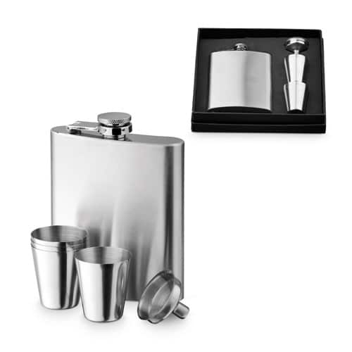 NOVAK. Ensemble de bouteilles et de verres en acier inoxydable 200 mL