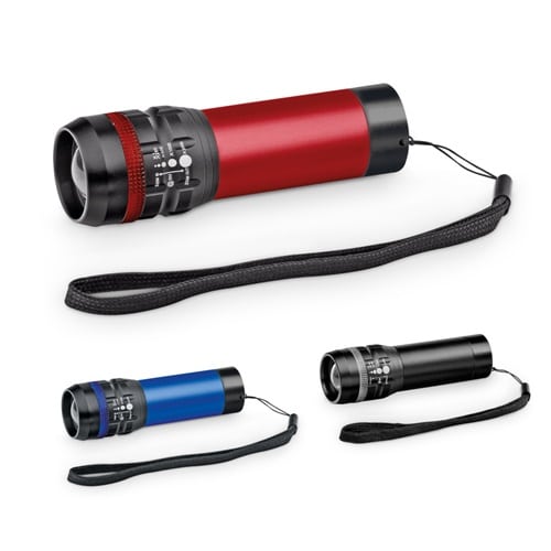 ZOOMIN. Lampe de poche en aluminium avec fonction zoom avec 3 modes d&rsquo;éclairage