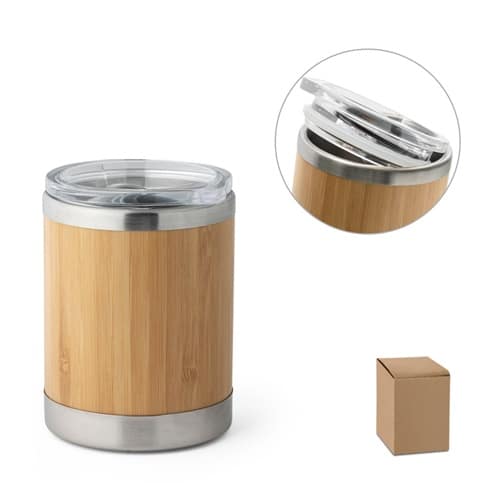 LYCKA. Tasse 350mL en bambou et acier inox