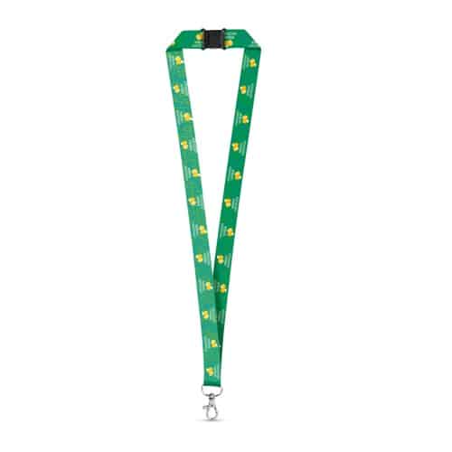 DOVER. SET Lanière SUBLIMATION Long II (20 mm) en polyester recyclé (100 % rPET) avec mousqueton à porte de 20 mm et fermoir de sécurité