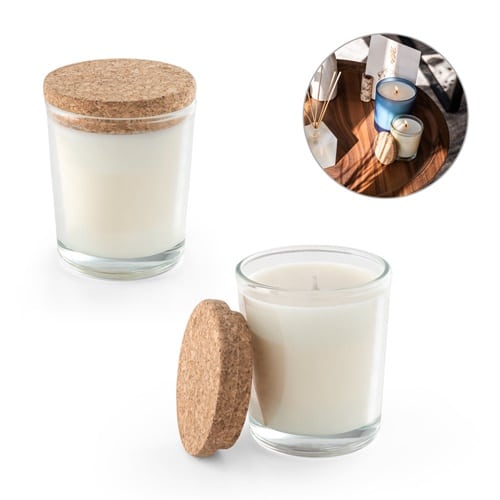 ZEN 80. Bougie aromatique dans une coupelle en verre avec un couvercle en liège 80 g