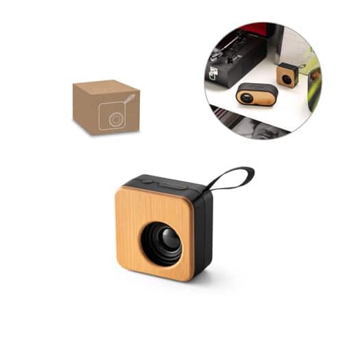 MAYER. Enceinte portable 3W avec 4h d&rsquo;autonomie en bambou et ABS recyclé (100 % rABS)
