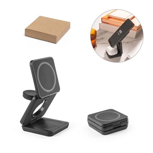 BROGLIE. Chargeur magnétique sans fil ultra-rapide 15W 4-en-1 en ABS recyclé (100 % rABS)