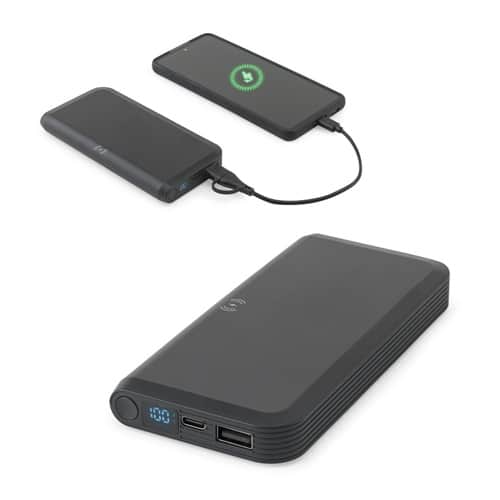BECKER 10. Batterie nomade de 10 000 mAh en ABS recyclé (100 % rABS) avec chargeur sans fil ultrarapide de 15 W