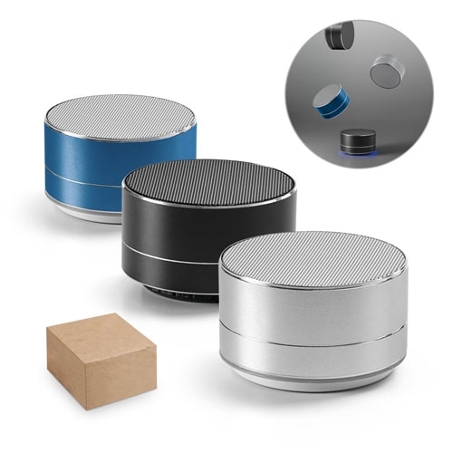 FLOREY. Enceinte portable 3W avec 4h d&rsquo;autonomie en aluminium recyclé (100 % rAL) et d&rsquo;ABS (100 % rABS)