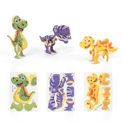 DINOSAURUS. Puzzle 3D en papier en forme de dinosaure