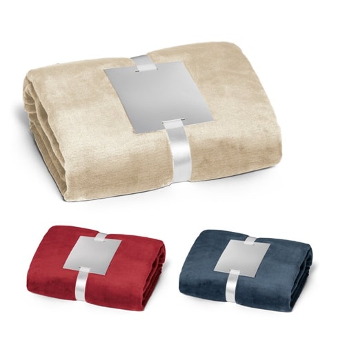 DYLEAF. Couverture polaire (240 g/m²) avec ruban pour carte de personnalisation