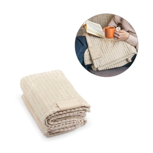 CELINE. Couverture en polyester recyclé (100% rPET) avec détail cousu pour la personnalisation