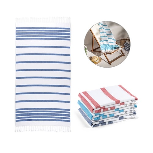 SARDENHA. Serviette de plage en coton (70% recyclé) et polyester (30% recyclé) (180 g/m²)