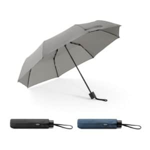 AIDEN. Parapluie 21" en polyester recyclé (100% rPET) pongé 190T, pliable en 3 parties