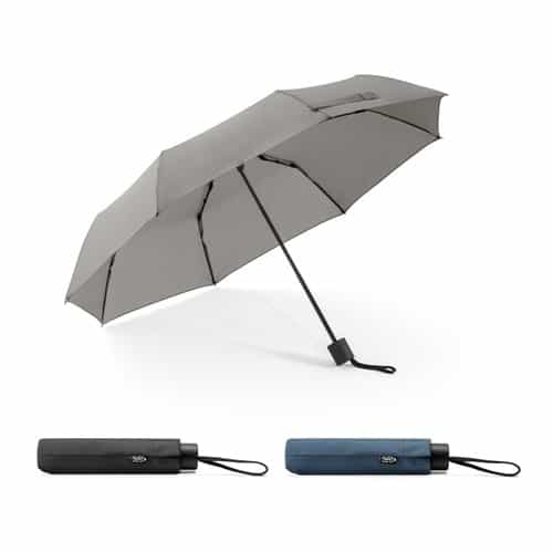 AIDEN. Parapluie 21&Prime; en polyester recyclé (100% rPET) pongé 190T, pliable en 3 parties