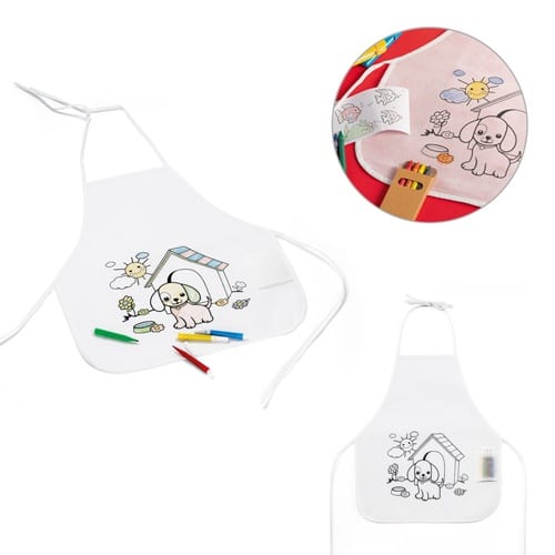 NILO. Tablier de coloriage pour enfants en non-tissé (80 g/m²)