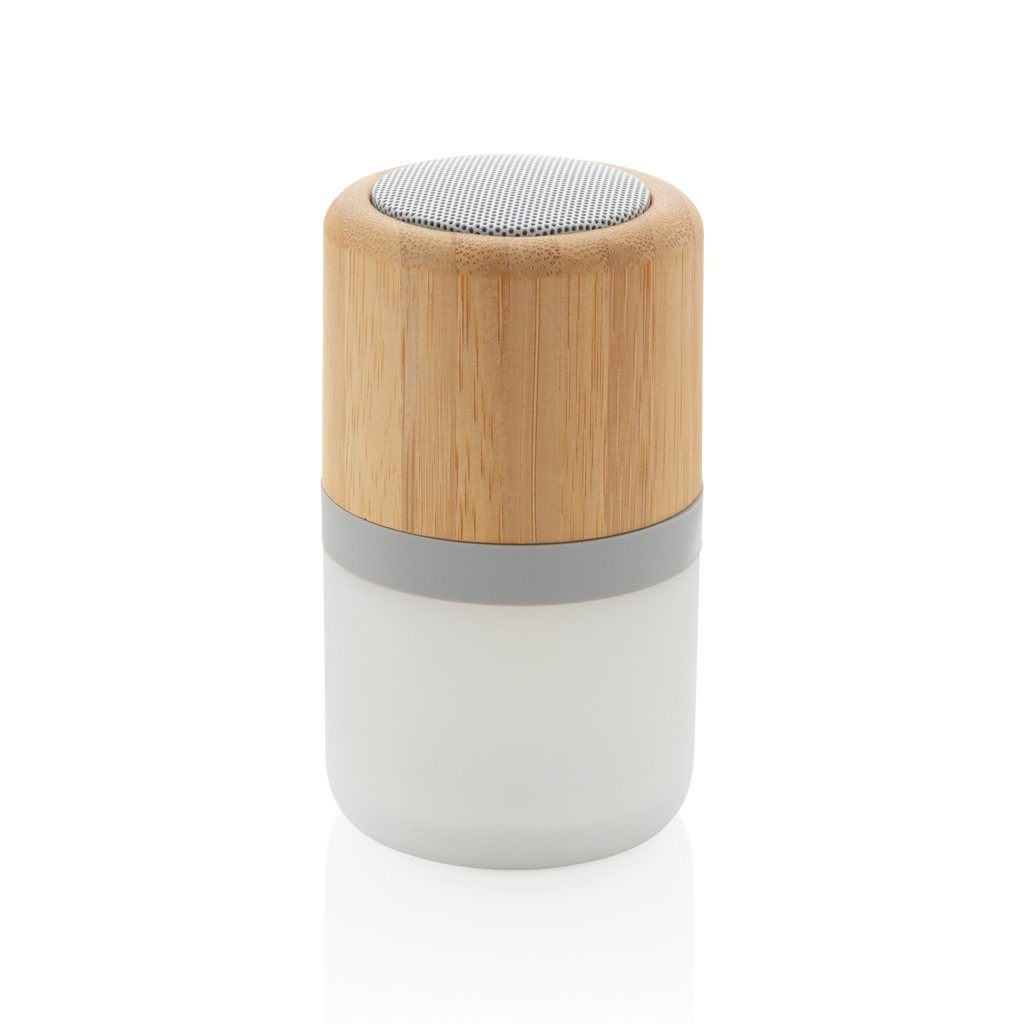 Enceinte 3W en bambou avec lumière d&rsquo;ambiance