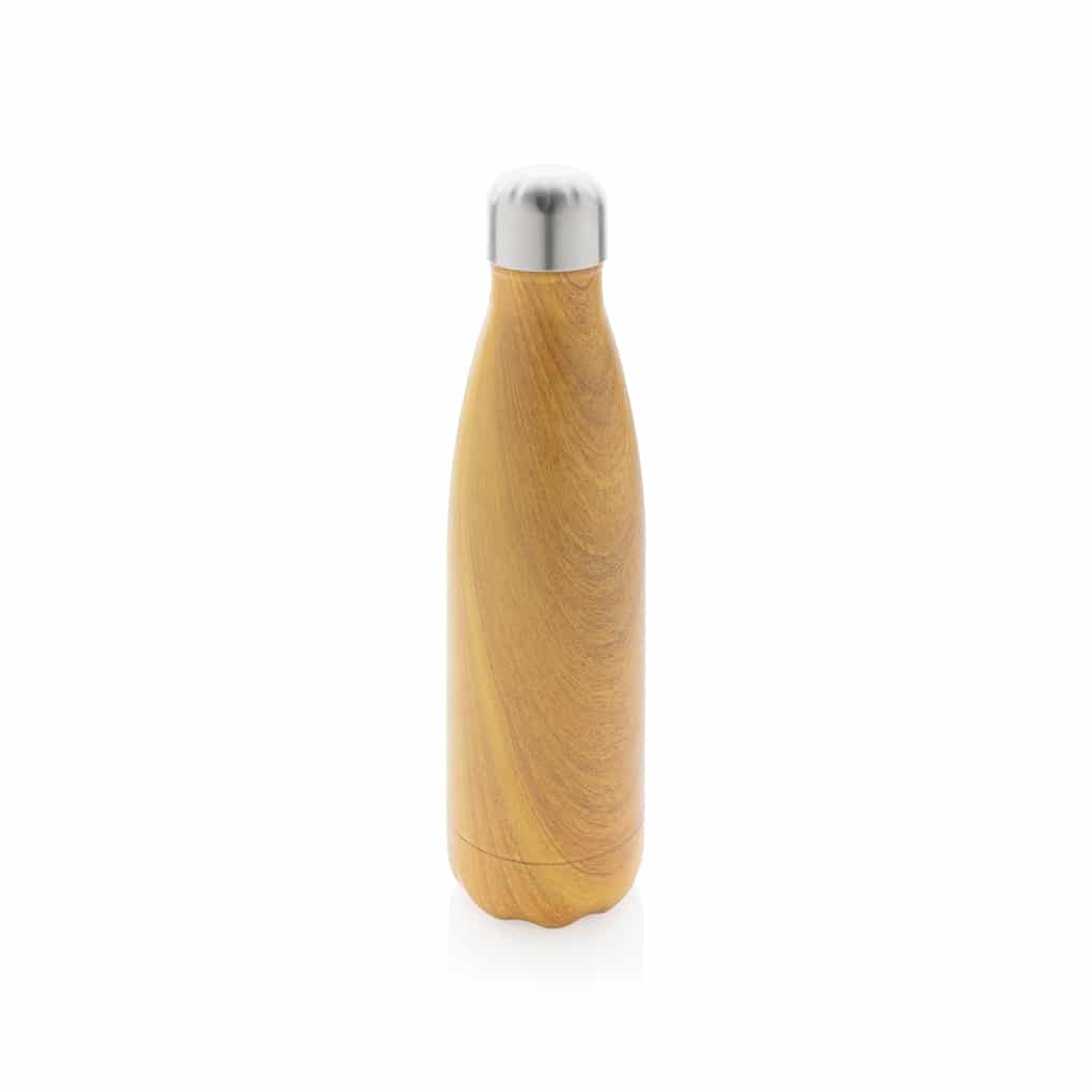 Bouteille isotherme en acier avec effet bois