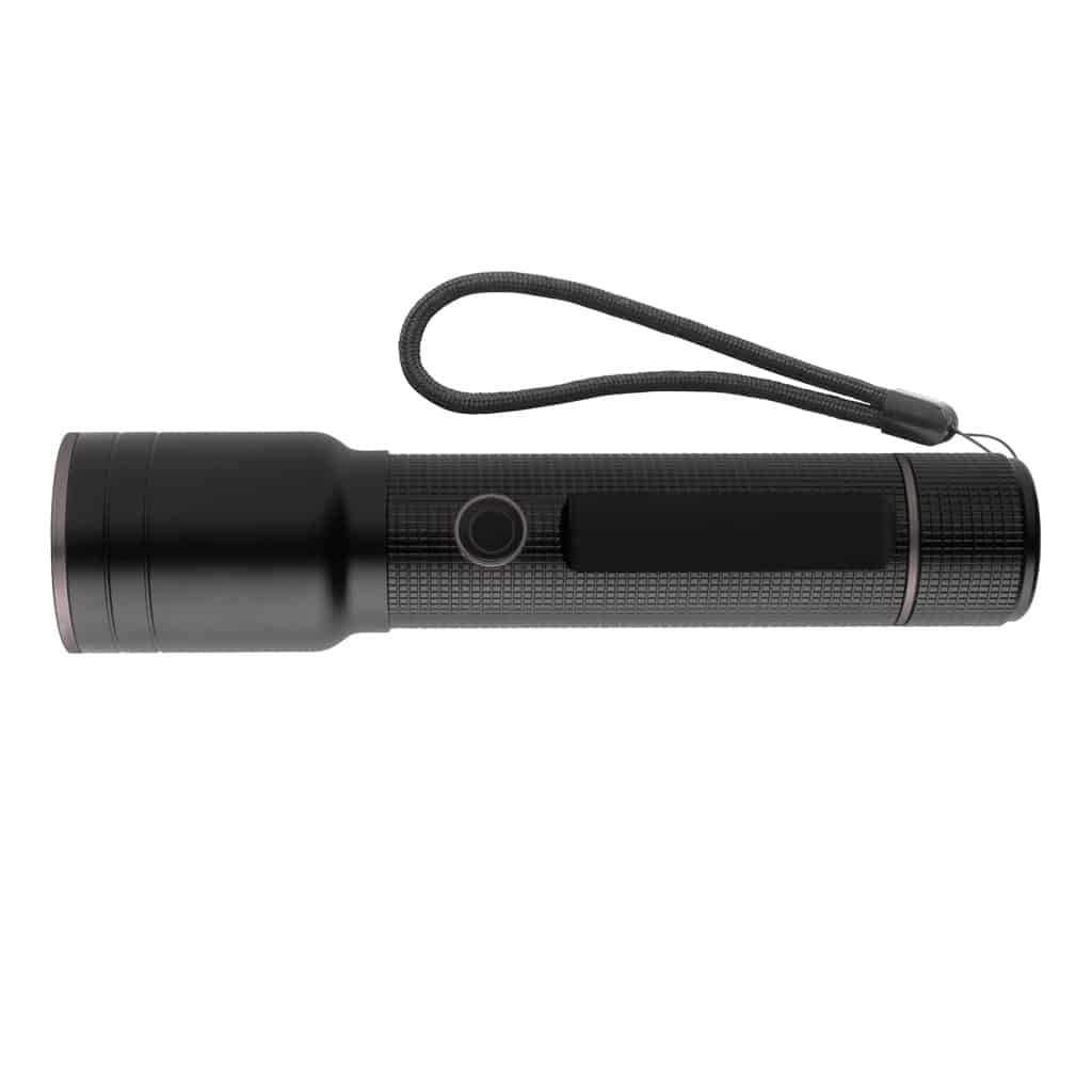 Torche robuste rechargeable par USB en aluminium recyclé RCS