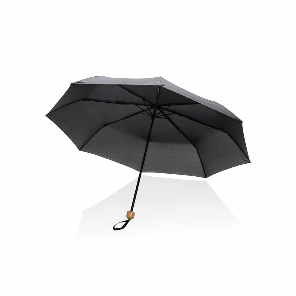 Mini parapluie 20.5&Prime; rPET 190T poignée bambou Impact AWARE
