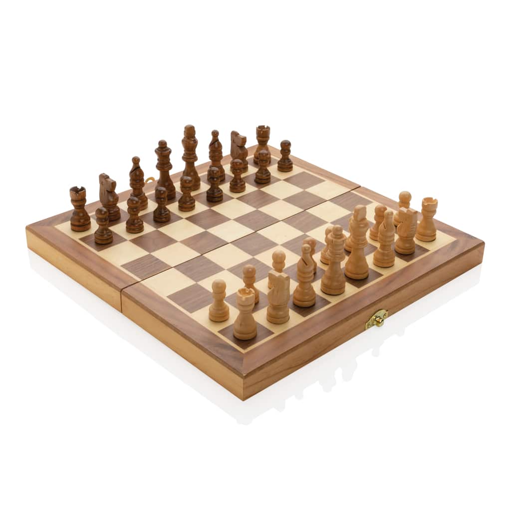 Jeu d&rsquo;échecs pliable en bois