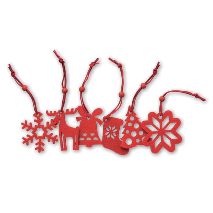 ROUGE – 6 décoration en feutre