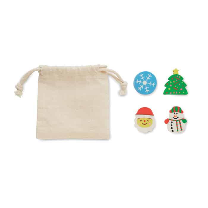 RUBBIES – Set of 4 Christmas erasers