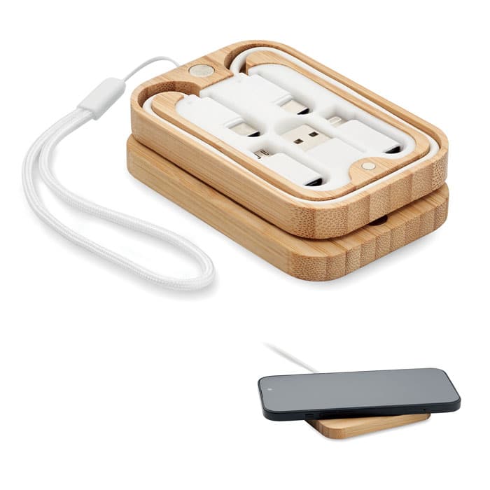 CHARGOO – Chargeur sans fil 15W bambou