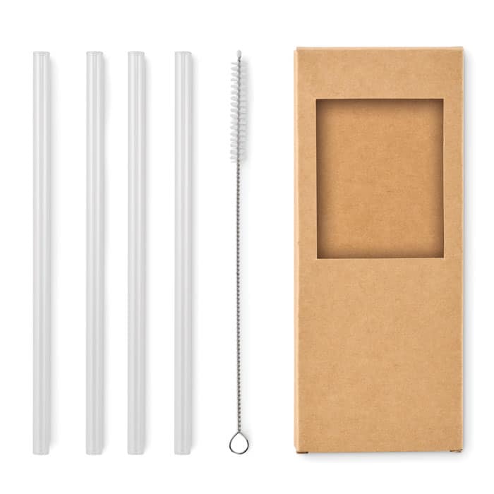 GLAW – 4 pailles verre réutilisables