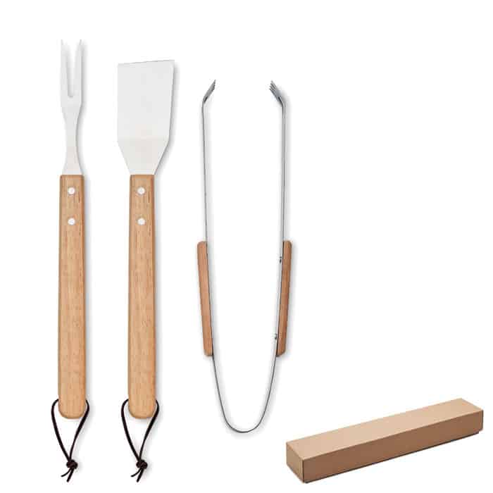 SMOKEY – Set de barbecue  en chêne