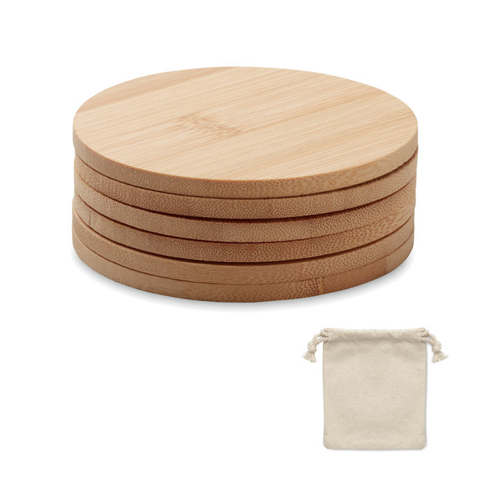 BAYIN SET – Lot de 6 sous-verres en bambou