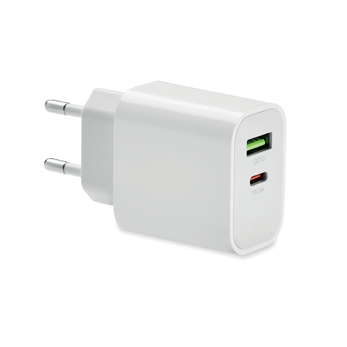 PORT – Chargeur 18W 2 ports, prise UE