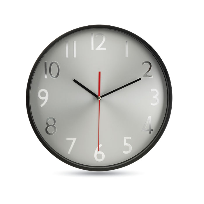 RONDO – Horloge murale fond argent